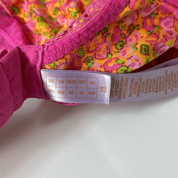 Savage X Fenty Cotton Essentials Lace Trim Unlined Bra 32DD - Picture 7 of 8